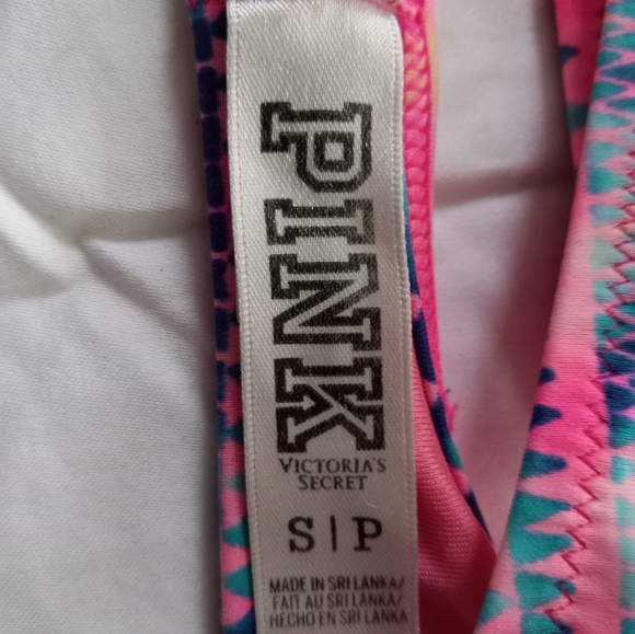 PINK Bikini Top in Pink & Blue Victoria's Secret  strappy - Picture 2 of 3